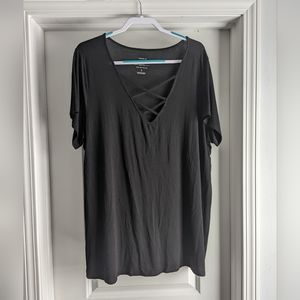 Torrid Crisscross Black Shirt Size 3